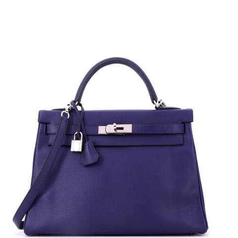Kelly Handbag Verso Evercolor with Palladium Hardware 32