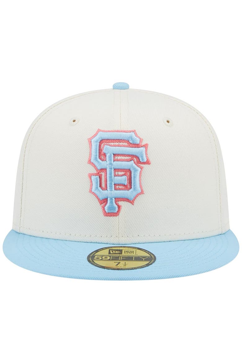 Men's New Era Cream/Light Blue San Francisco Giants Spring Color Two-Tone 59FIFTY Fitted Hat, Alternate, color, White