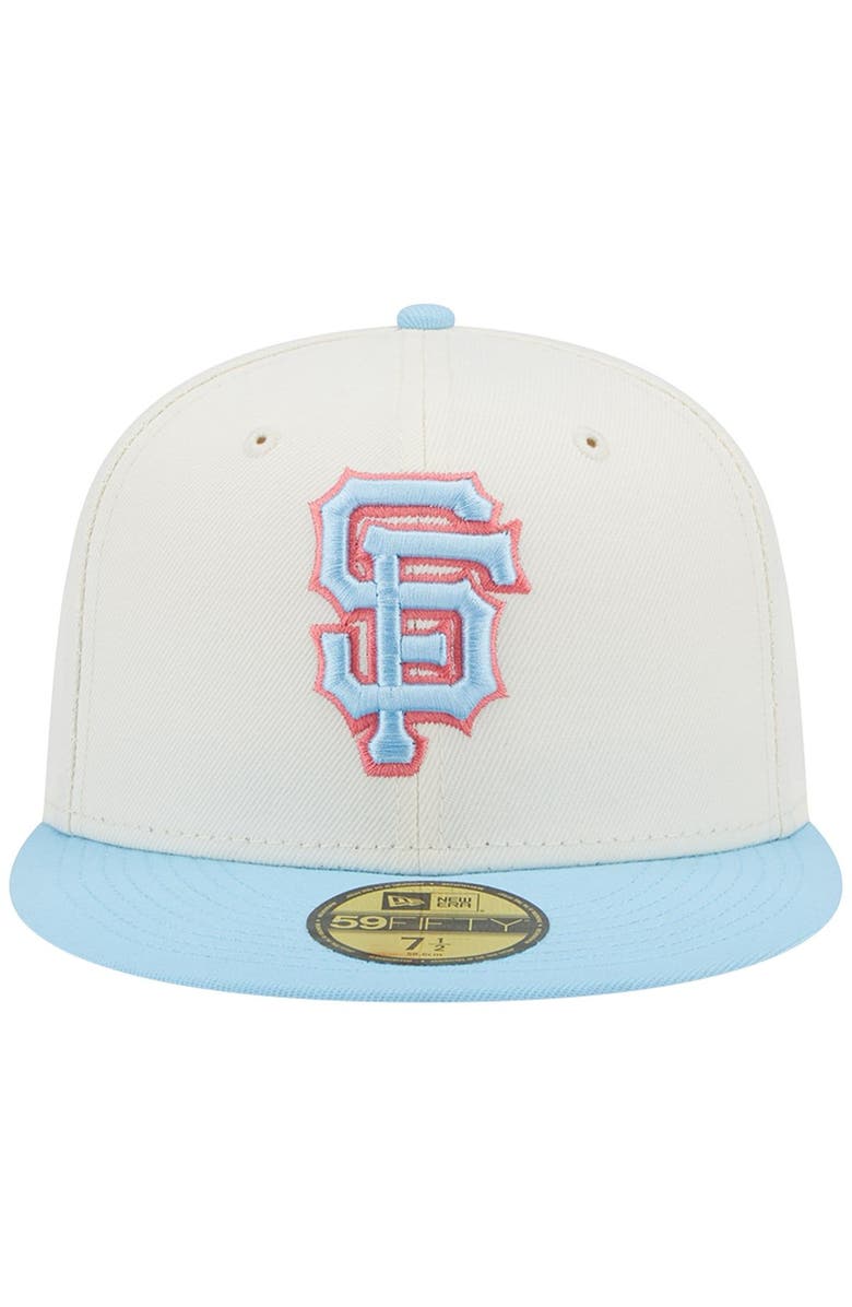 New Era Men's New Era Cream/Light Blue San Francisco Giants Spring Color Two-Tone 59FIFTY Fitted Hat, Alternate, color, 