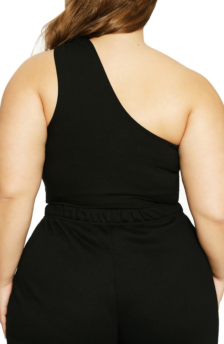 Naked Wardrobe x Lori Harvey Cutout One-Shoulder Tank, Alternate, color,