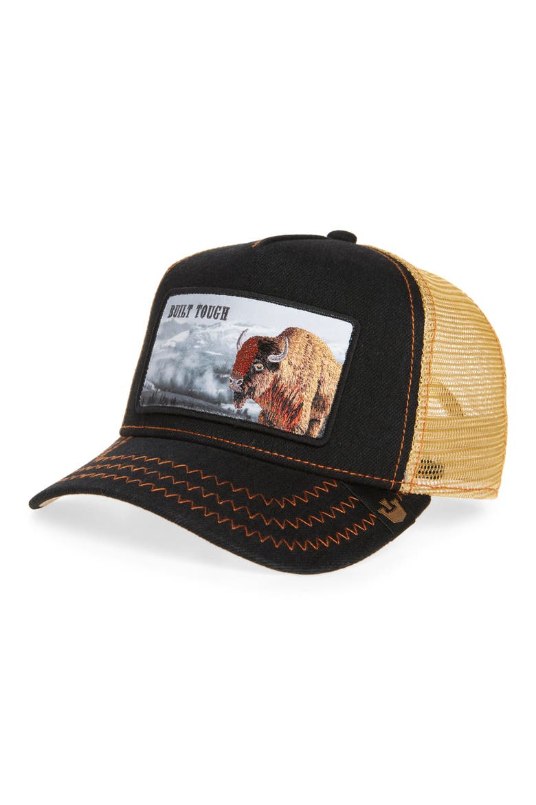 Built Tough Trucker Hat, Main, color, BLACK
