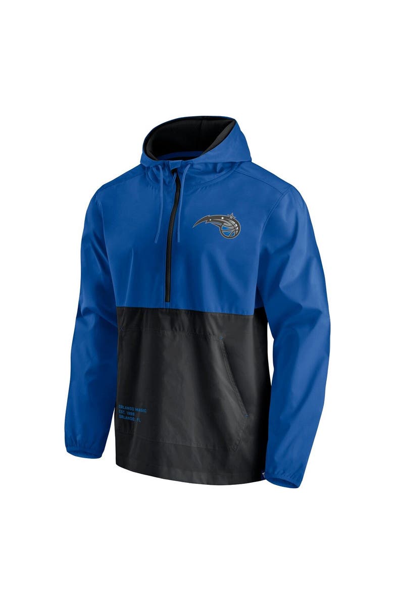 FANATICS Men's Fanatics Branded Blue/Black Orlando Magic Anorak Block Party Windbreaker Half-Zip Hoodie Jacket, Alternate, color, Blue