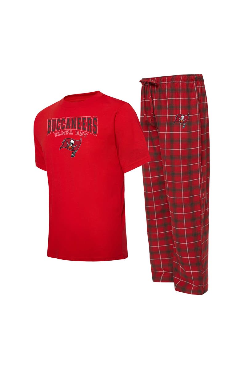 CONCEPTS SPORT Men's Concepts Sport Red/Pewter Tampa Bay Buccaneers Arctic T-Shirt & Pajama Pants Sleep Set, Alternate, color, 