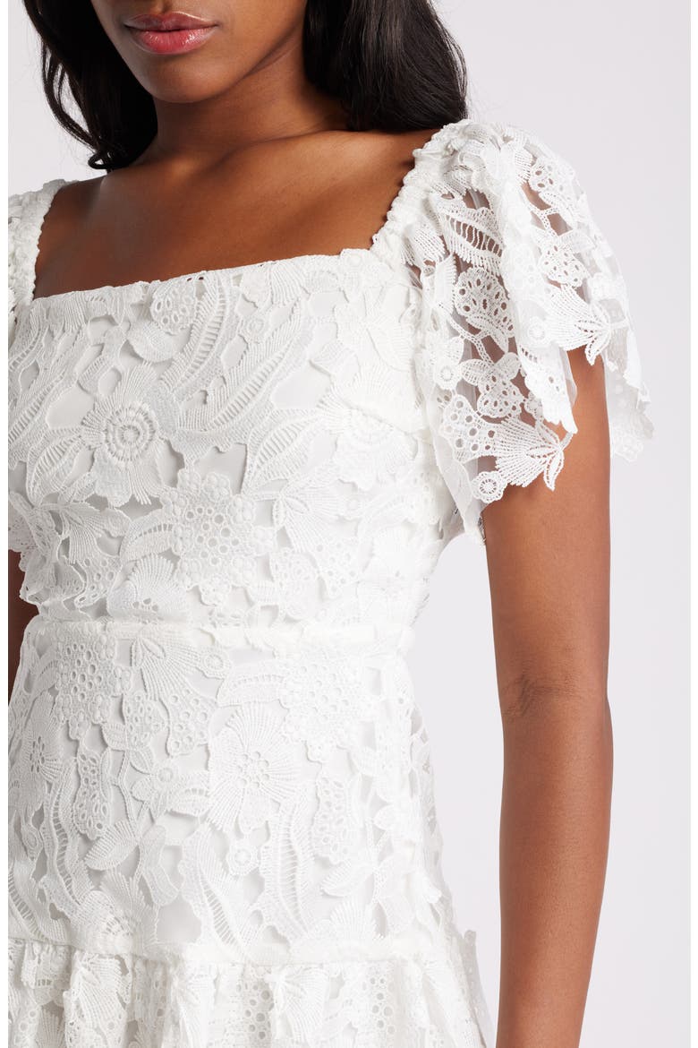 Flutter Sleeve Lace Minidress, Alternate, color, IVORY CLOUD