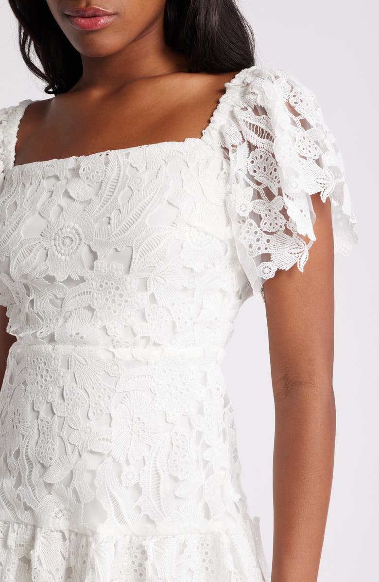 Chelsea28 Flutter Sleeve Lace Minidress, Alternate, color, Ivory Cloud