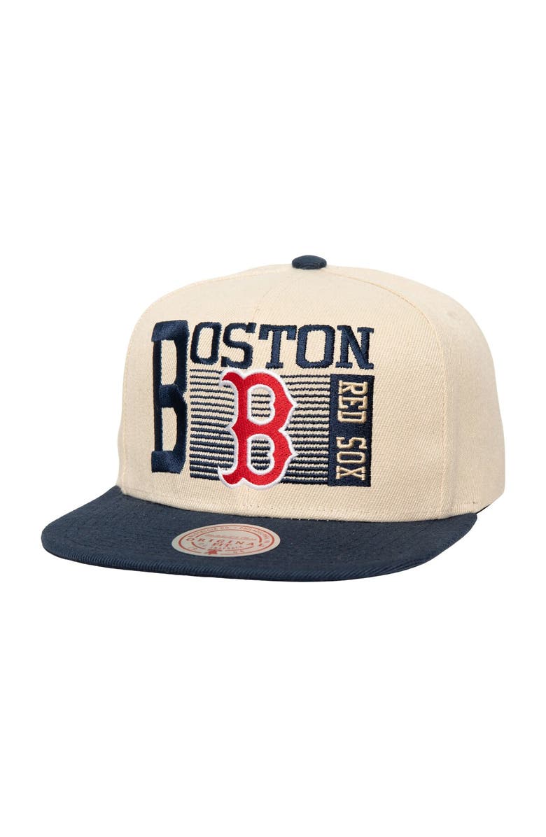 Mitchell & Ness Men's Mitchell & Ness Cream Boston Red Sox Cooperstown Collection Speed Zone Snapback Hat, Main, color, Cream
