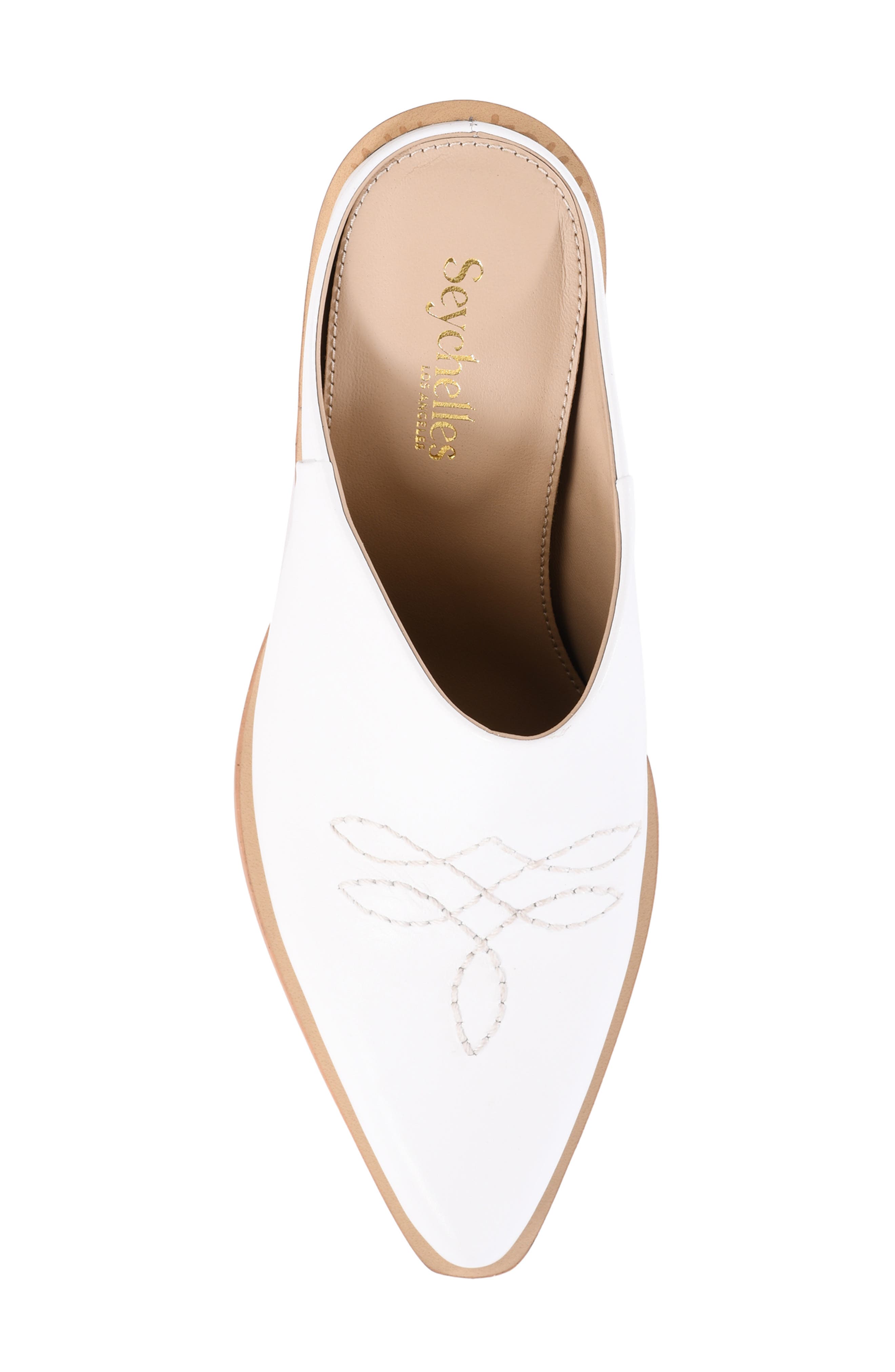 Seychelles Spirit Pointed Toe Mule, Alternate, color, White Leather