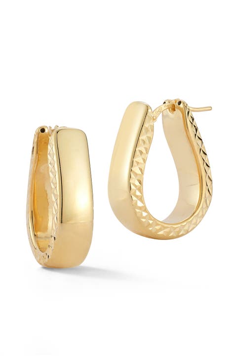 Textured Oval Hoop Earrings