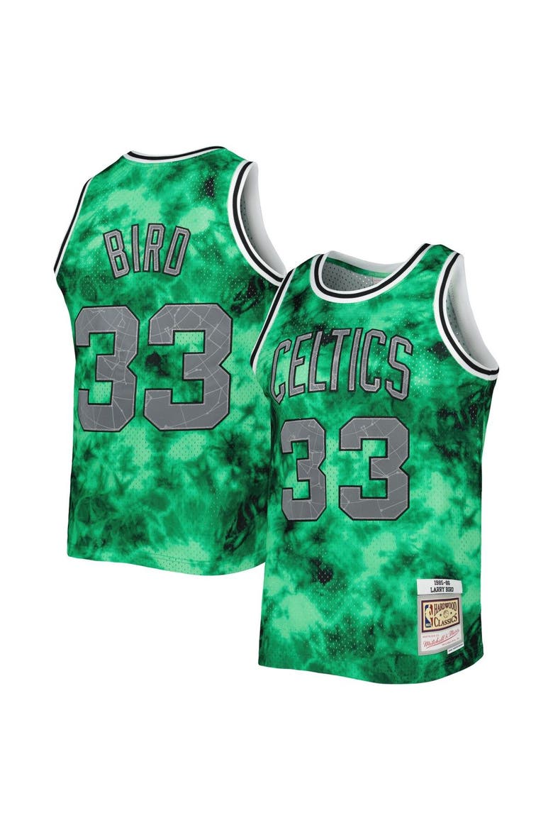 Men's Mitchell & Ness Larry Bird Kelly Green Boston Celtics 1985/86 Galaxy Swingman Jersey, Main, color, Kelly Green