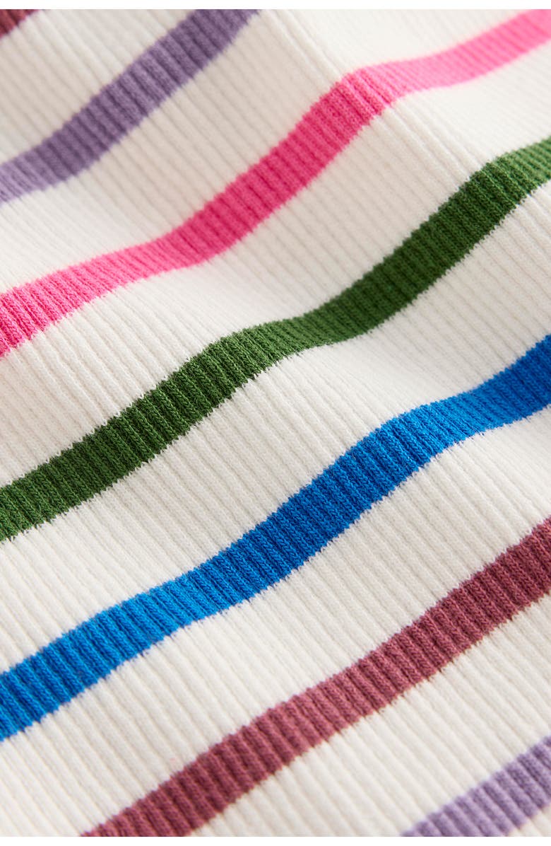 Mini Boden Kids' Stripe Lace Trim Ribbed Tank, Alternate, color, Multi Stripe