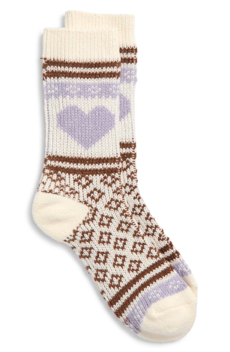 Nordstrom Apres Skis Crew Socks, Alternate, color, Ivory Heart