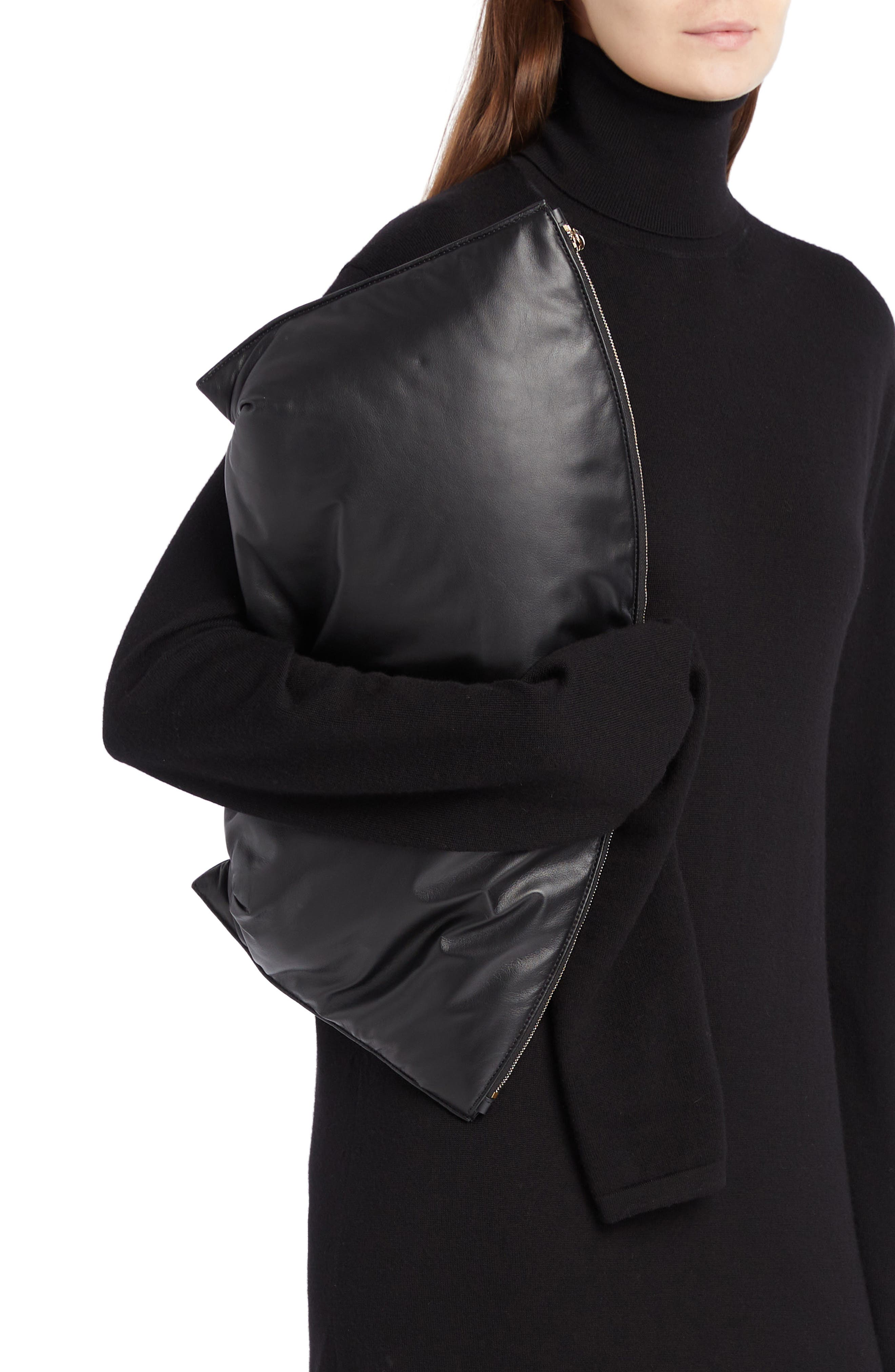 The Row Extra Large Dante Leather Clutch, Alternate, color, 