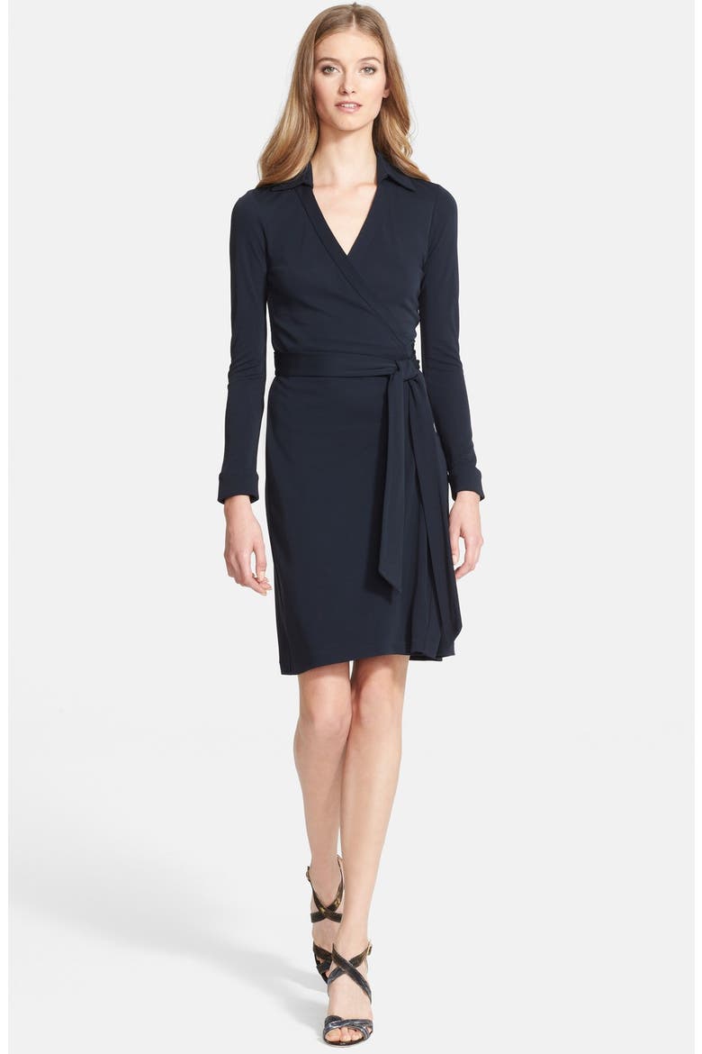 'New Jeanne Two' Jersey Wrap Dress, Main, color, MIDNIGHT