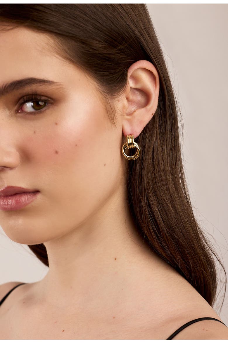 Mini Knocker 90s Style Lightweight Earrings, Alternate, color, Gold