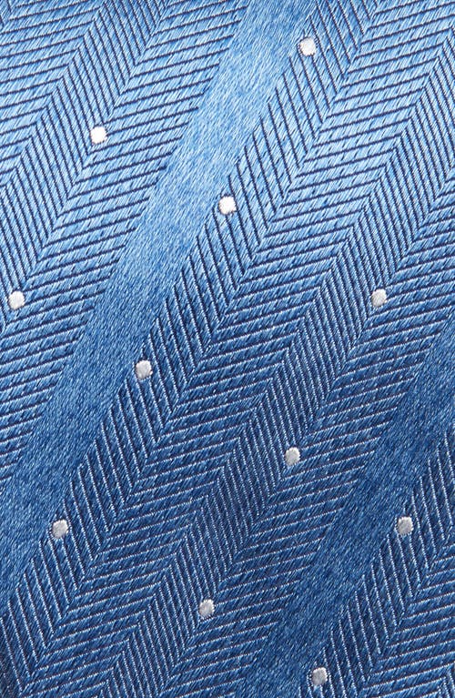 David Donahue Dot Silk Tie In Blue