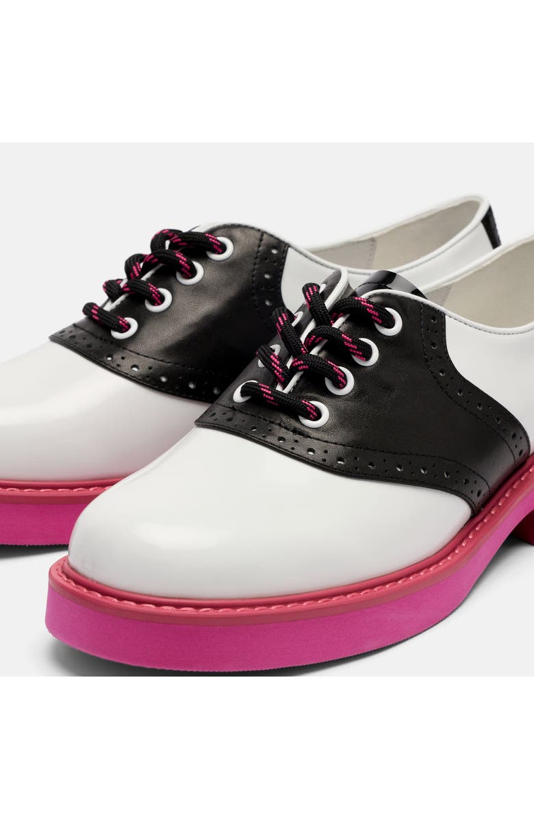 MARC NOLAN Demi Calf Leather Lug Oxfords, Alternate, color, White/Black