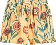 RIZORT Floral Brush Drawstring Shorts