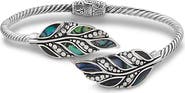 SAMUEL B. Sterling Silver Abalone Leaf Hinged Bracelet