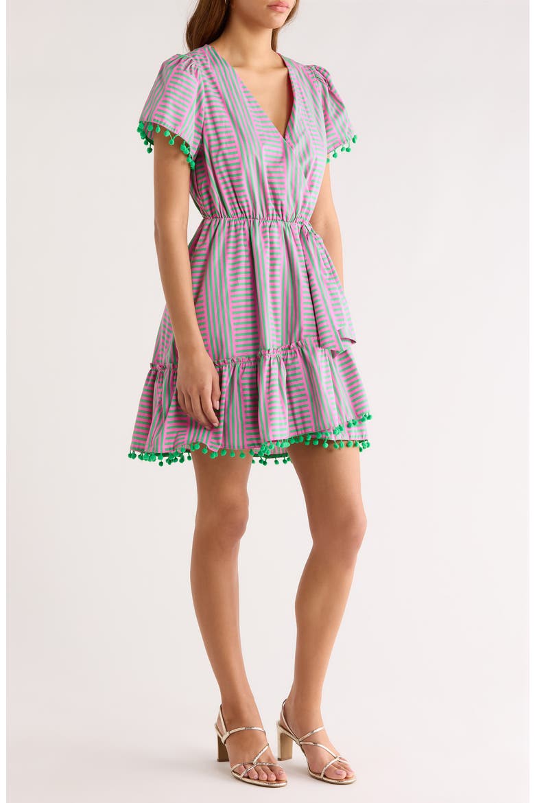 Valda Mixed Stripe Cotton Dress, Alternate, color, PINK-GREEN-MULTI