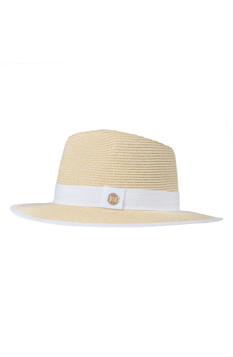 Bruno Magli Ribbon Trim Fedora, Alternate, color, Natural