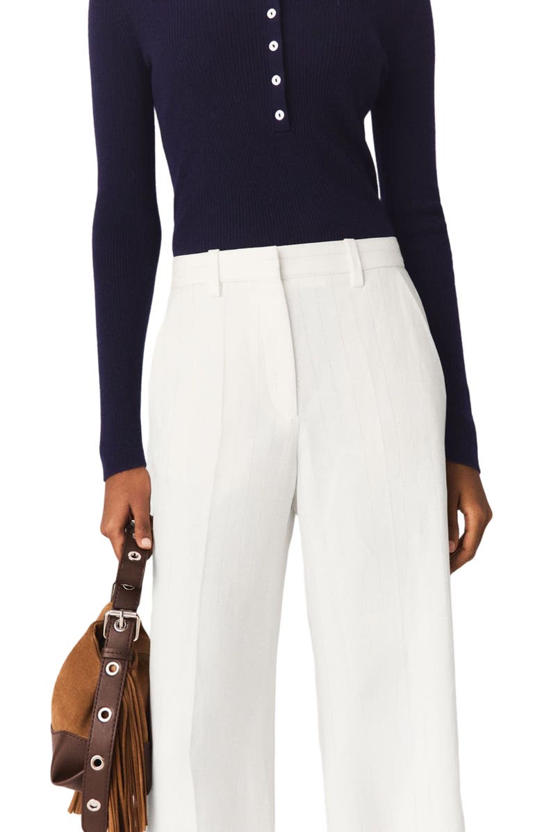 maje Suit trousers, Alternate, color, White