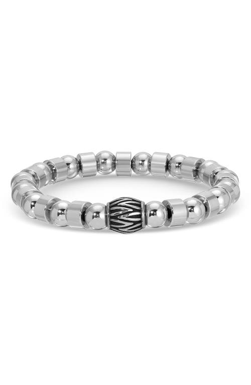 Eye Candy Los Angeles Set Of 3 Metallic Leopard Stretch Bracelets In Silver