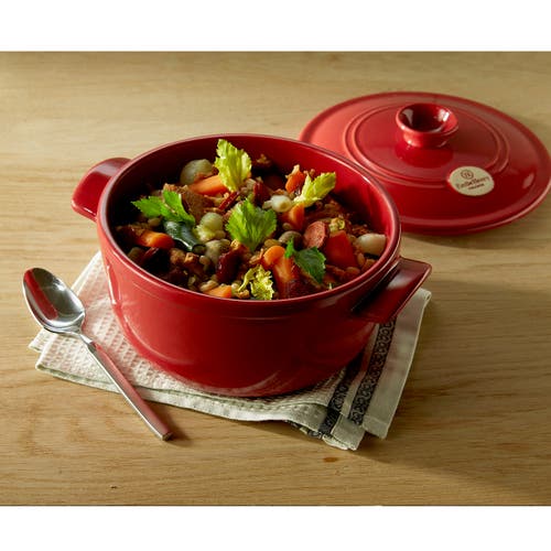 Emile Henry Flame Round Stewpot Dutch Oven, 5.5 Quart In Red