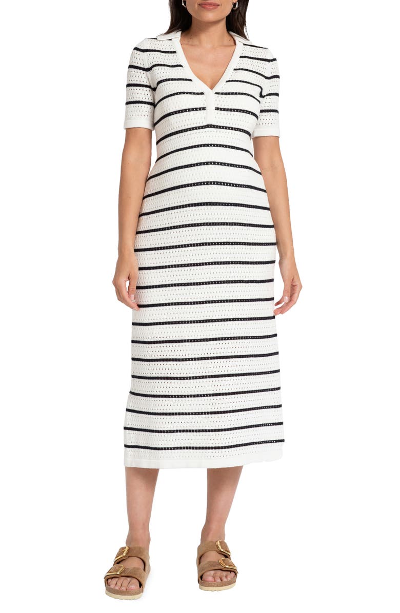 Seraphine Pointelle Midi Maternity/Nursing Sweater Dress, Main, color, 