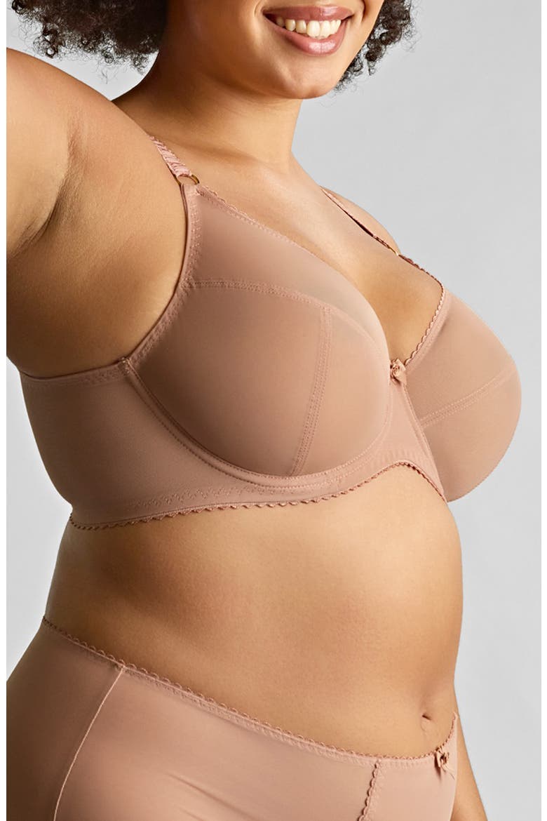 Liberty Underwire Sheer Mesh Bra, Alternate, color, MOCHA