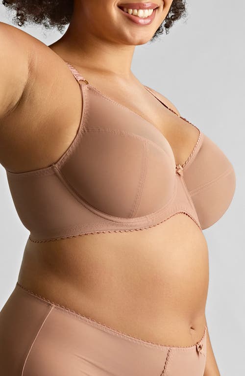 Panache Liberty Underwire Sheer Mesh Bra In Brown
