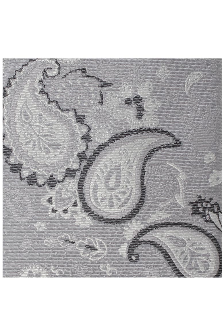 Grey Paisley Silk Tie, Alternate, color, GRAY
