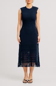 Torn by Ronny Kobo Colette Open Stitch Cotton & Cashmere Sweater Dress