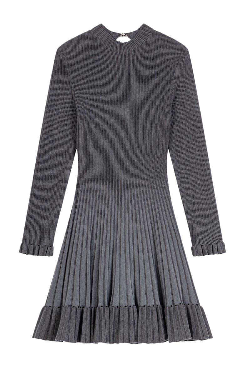 Short gradient knit dress, Alternate, color, Grey