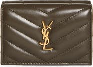 Saint Laurent Tiny Matelasse Origami Trifold Leather Wallet