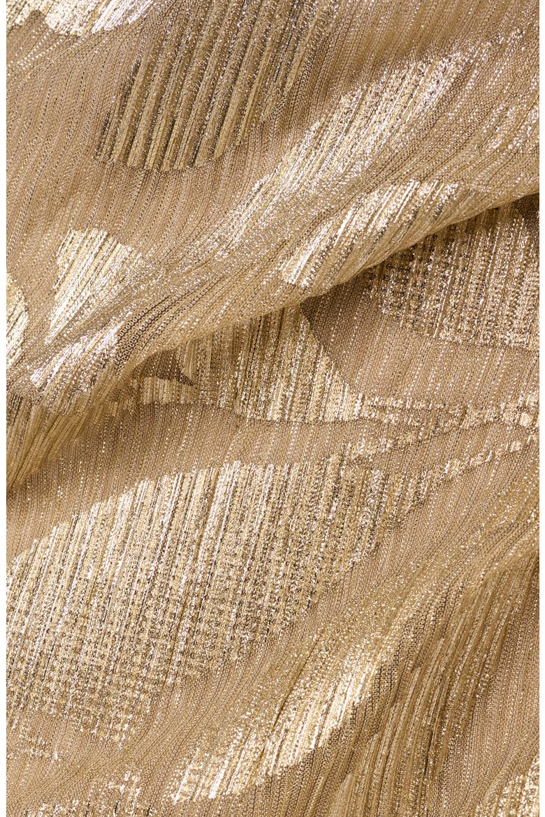 Foil Asymmetric Neck Gown, Alternate, color, CHAMPAGNE/ GOLD