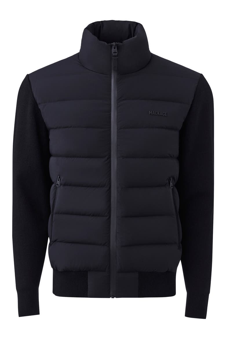 Haney City Water Resistant 800 Fill Down Hybrid Jacket, Alternate, color, BLACK