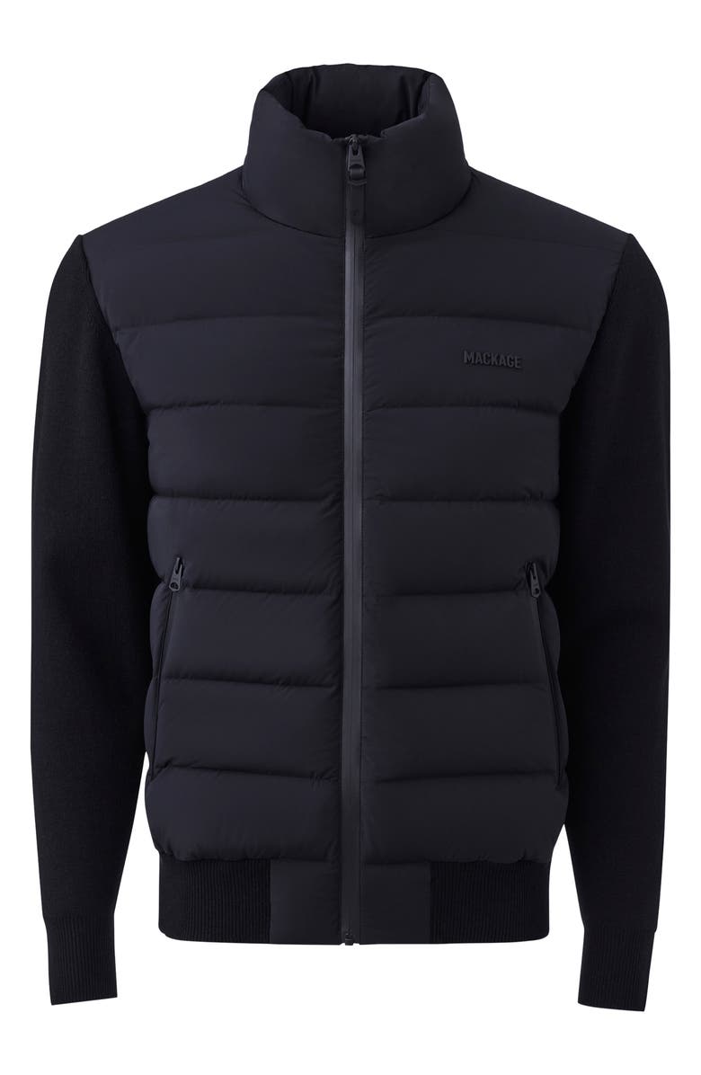 Mackage Haney City Water Resistant 800 Fill Down Hybrid Jacket, Alternate, color, Black