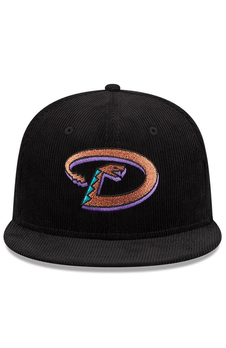 New Era Men's New Era Black Arizona Diamondbacks Throwback Corduroy 59FIFTY Fitted Hat, Alternate, color, 