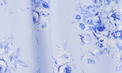 Eileen West Floral Cap Sleeve Waltz Nightgown In Blue/print