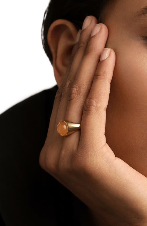Pdpaola Aventurine Moon Ring In Yellow Aventurine
