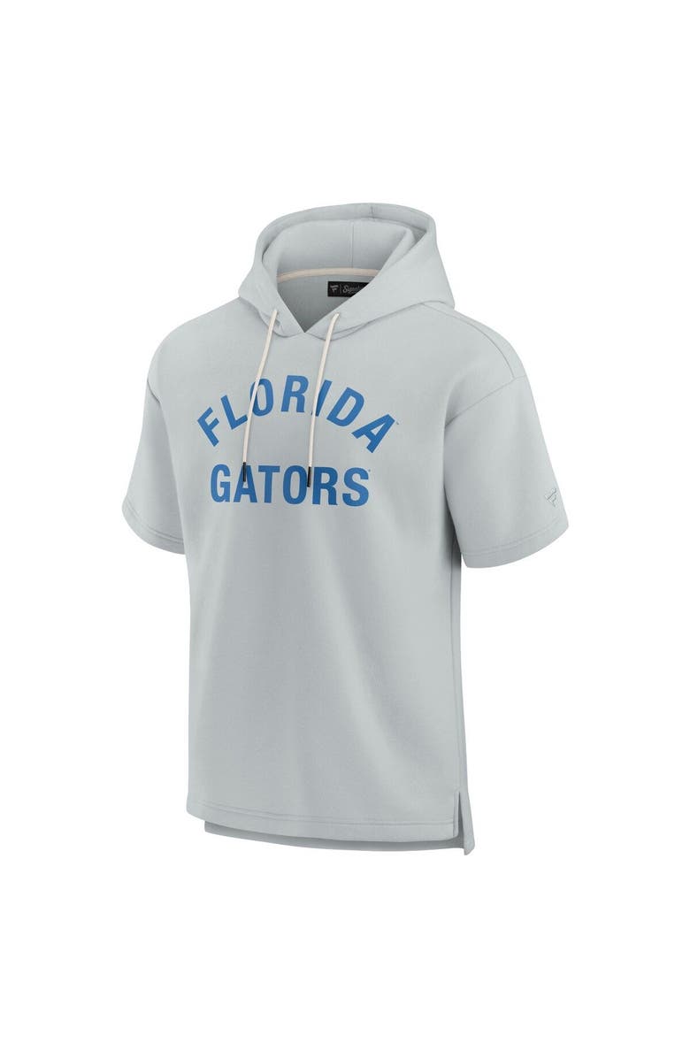 Fanatics Signature Unisex Fanatics Signature Gray Florida Gators Elements Super Soft Fleece Short Sleeve Pullover Hoodie, Alternate, color, Gray