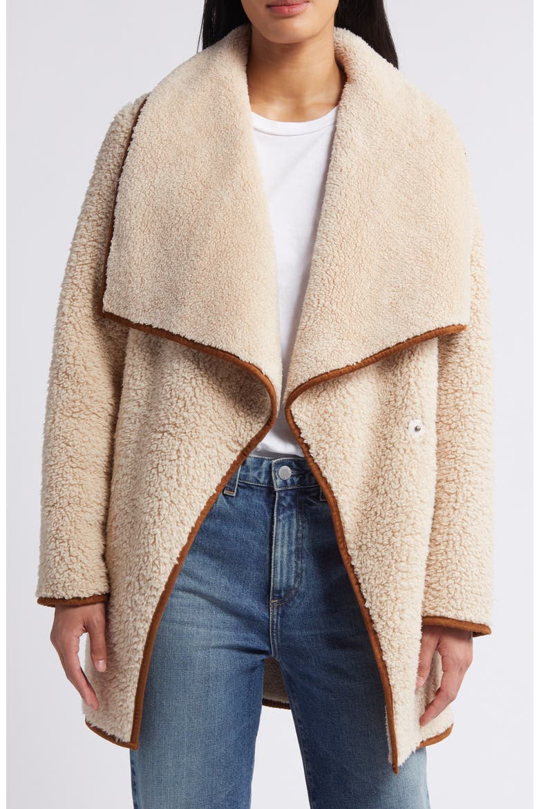 Shawl Collar Faux Fur Jacket, Alternate, color, OATMEAL