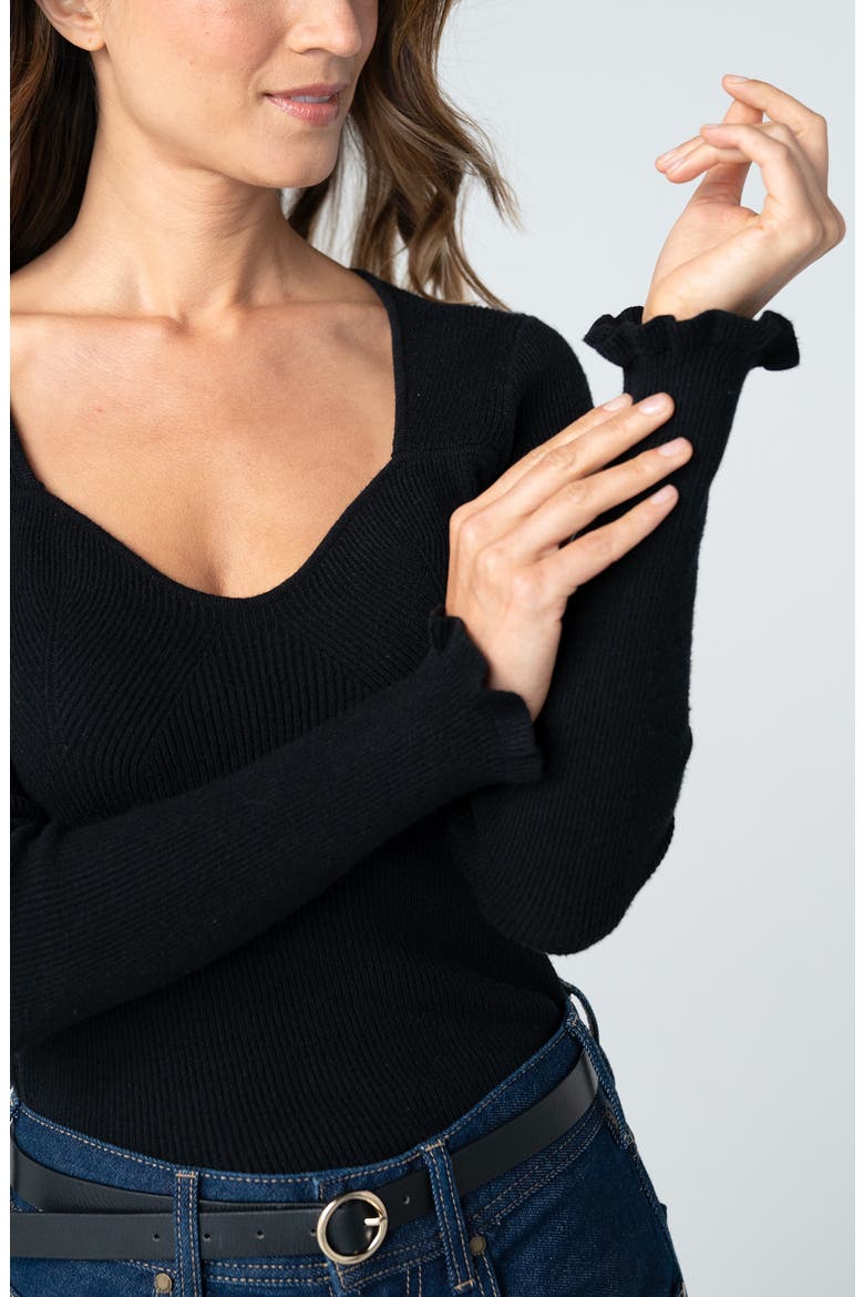 Rib Sweater, Alternate, color, BLACK