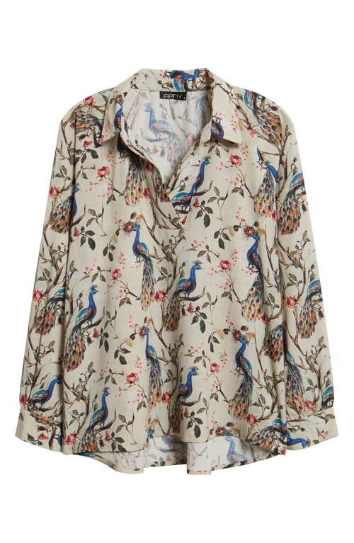 Apny Print Long Sleeve Top In Neutral