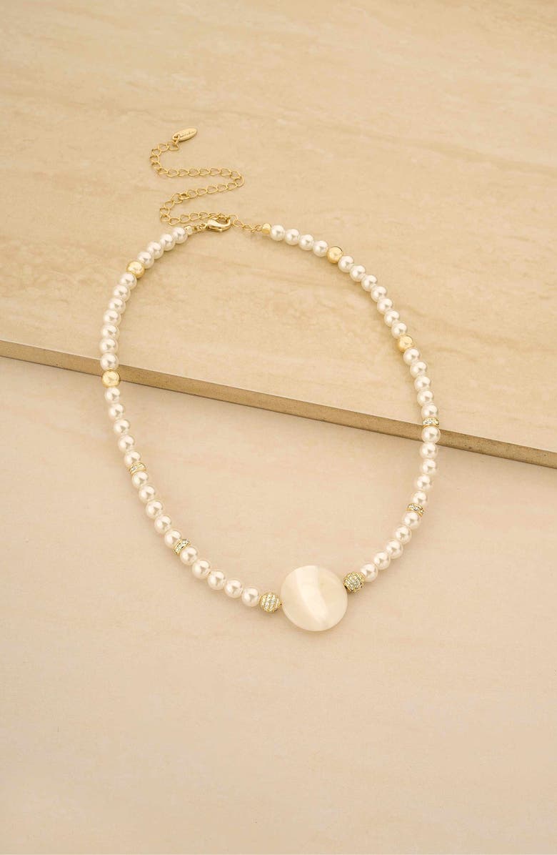 Ettika Timeless Imitation Pearl Necklace, Alternate, color,