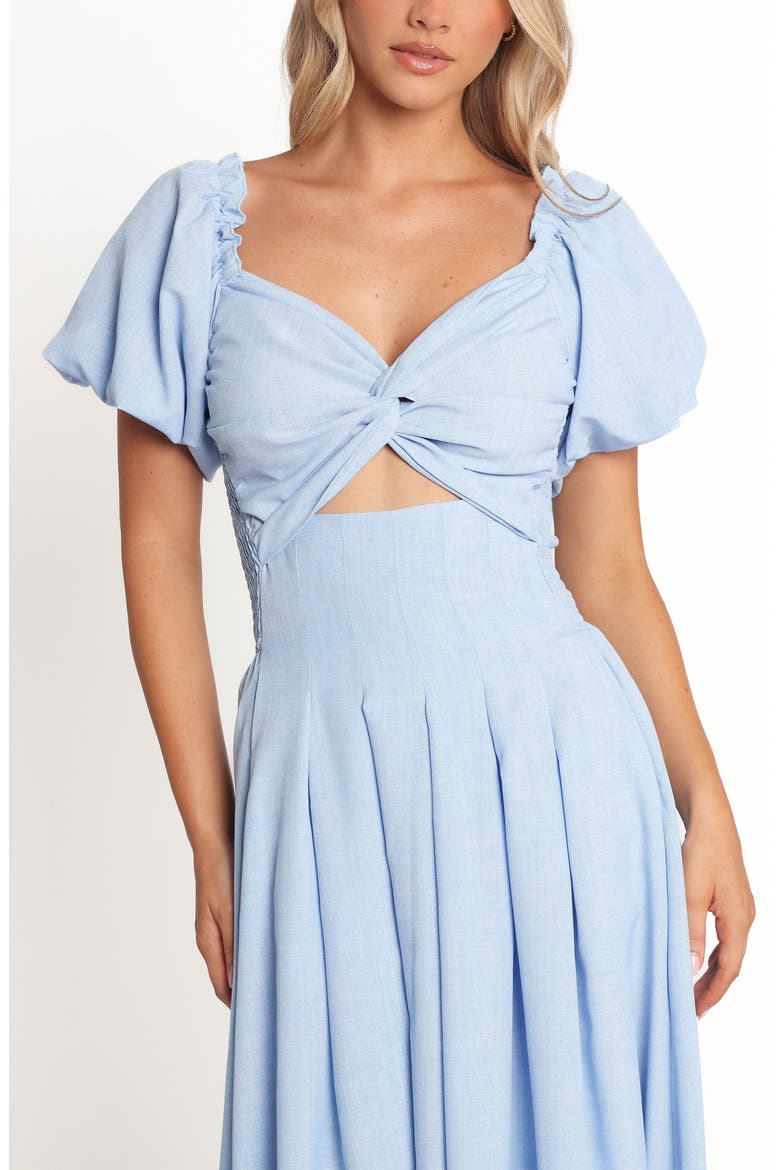 Cintra Puff Sleeve Maxi Dress, Alternate, color, BLUE