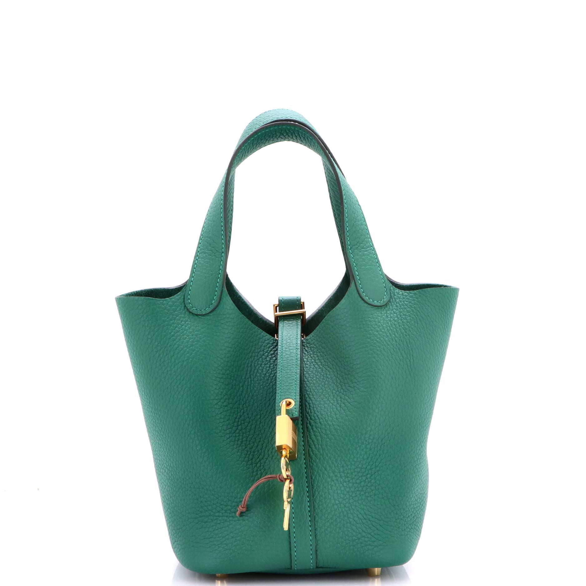 Pre-Owned Hermes Picotin Lock Bag Clemence PM, Main, color, Vert Vertigo