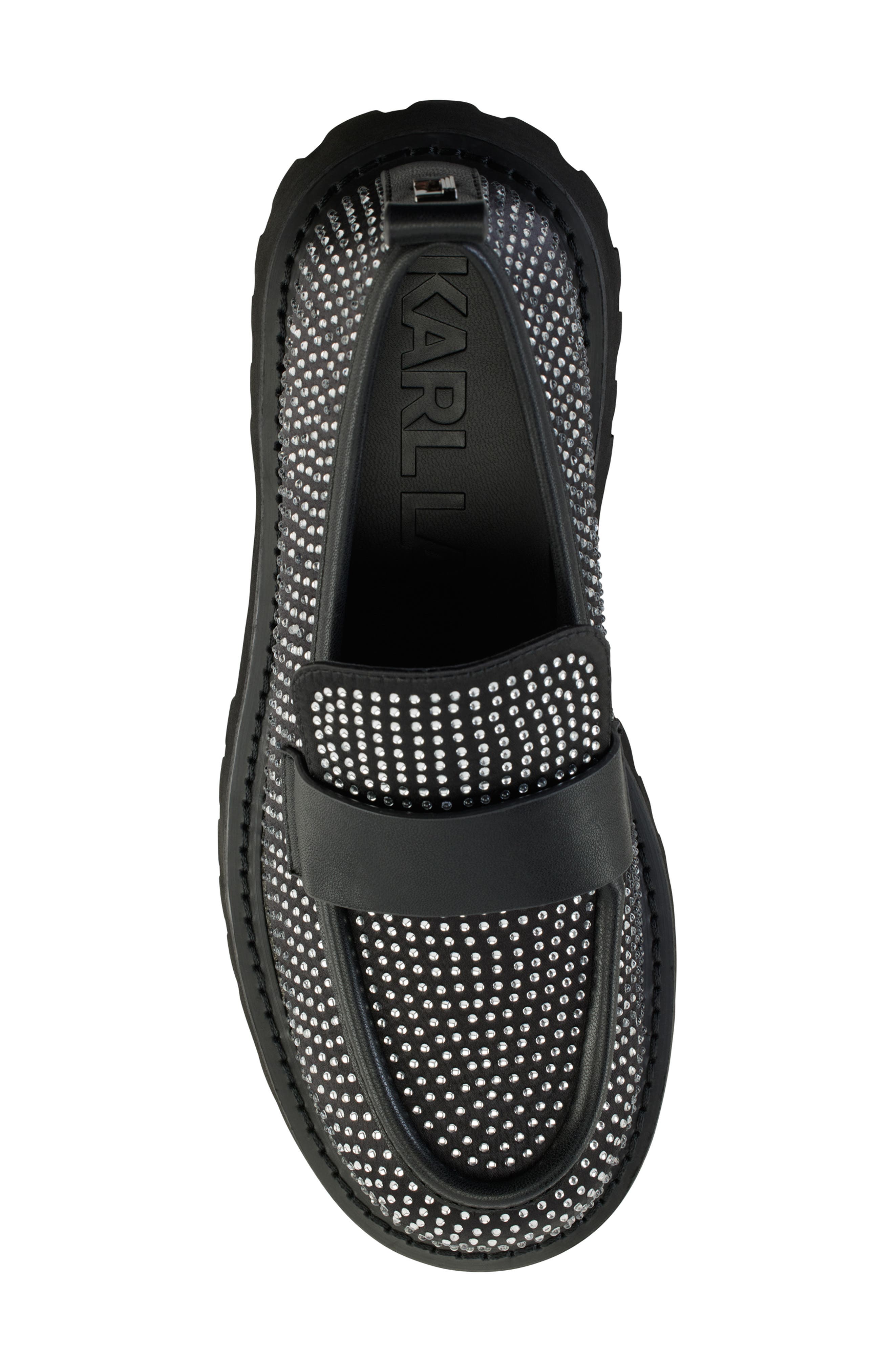 KARL LAGERFELD PARIS Grady Crystal Lug Sole Loafer, Alternate, color, 