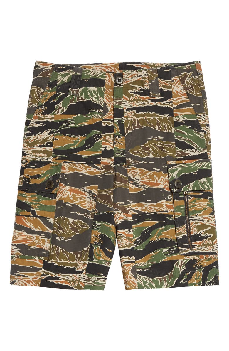 Dries Van Noten Plexi Camo Cargo Shorts, Alternate, color,