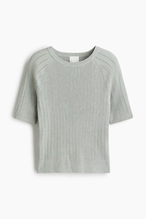 Rib-knit T-shirt